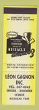 Matchbook Cover - Leon Gagnon Ruisseau Vert QC?