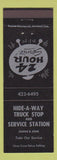 Matchbook Cover - Hide A Way Truck Stop oil gas Canada