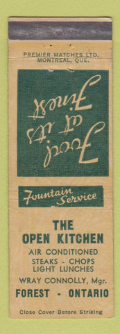 Matchbook Cover - Open Kitchen Forest ON WEAR