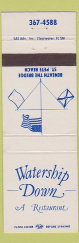 Matchbook Cover - Watership Down Restaurant St Petersburg Beach FL