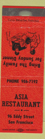 Matchbook Cover - Asia Restaurant San Francisco CA WEAR
