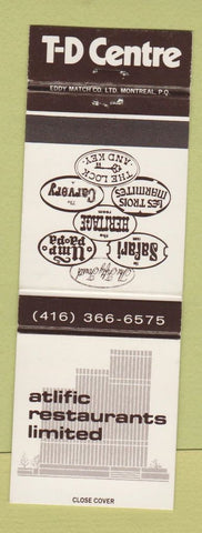 Matchbook Cover - Atlific Restaurants TD Centre