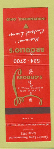 Matchbook Cover - Broglio's Restaurant Independence OH