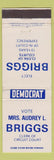 Matchbook Cover - Audrey Briggs Circuit Court Racine WI WEAR
