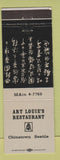 Matchbook Cover - Art Louie's Restaurant Seattle WA