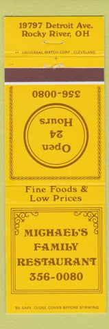 Matchbook Cover - Michael's Family Restaurant Rocky River OH