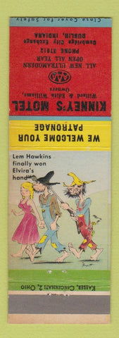 Matchbook Cover - Kinney's Motel Dublin IN hillbilly Lem Hawkins