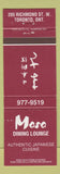 Matchbook Cover - Masa Dining Lounge Japanese food Toronto ON