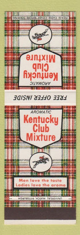 Matchbook Cover - Kentucky Club Pipe Tobacco SAMPLE