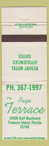 Matchbook Cover - Page Terrace Treasure Island FL Resort Motel