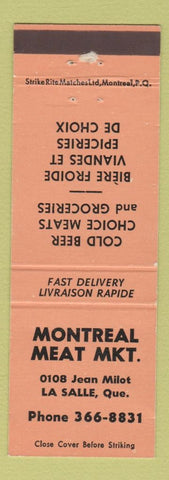 Matchbook Cover - Montreal Meat Market LASalle QC