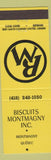 Matchbook Cover - Biscuits Montmagny QC