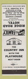 Matchbook Cover - Ridge Road Hotel Telford PA