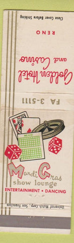 Matchbook Cover - Golden Hotel Casino Reno NV WEAR