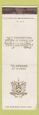 Matchbook Cover - Barclay Hotel Philadelphia PA WEAR