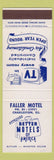 Matchbook Cover - Faller Motel Charleston IL white