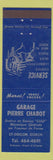 Matchbook Cover - Garage Pierre Chabot St Odilon Dorchester QC