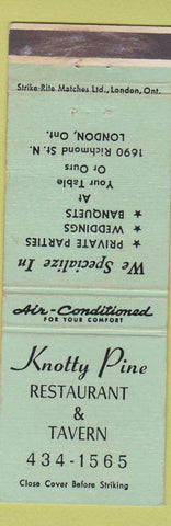 Matchbook Cover - Knotty Pine Restaurant London ON WEAR