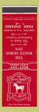 Matchbook Cover - White Horse Inn Paris ON