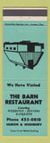Matchbook Cover - Barn Restaurant London ON