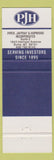 Matchbook Cover - Piper Jaffray and Hopwood Finance Investments Butte MT