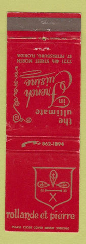 Matchbook Cover - Rollande Et Pierre ST Petersburg FL WEAR