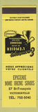 Matchbook Cover - Epicerie Mme Irene Sirois Victoriaville QC