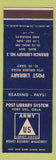 Matchbook Cover - Post Library System Fort Sill OK
