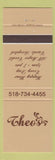 Matchbook Cover - Theo's Canada