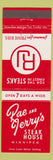 Matchbook Cover - Rae and Jerry's Steak House Winnipeg MB
