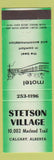 Matchbook Cover - Stetson Village Calgary AB mote green