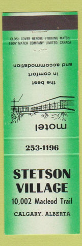 Matchbook Cover - Stetson Village Calgary AB mote green