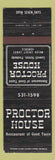 Matchbook Cover - Proctor House Peabody MA
