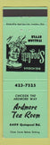 Matchbook Cover - Ardmore Tea Room AB Chicken Spaghetti
