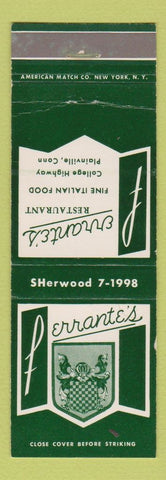 Matchbook Cover - Ferrante's Restaurant Italian Plainville CT