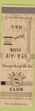 Matchbook Cover - Sea Air Club Pensacola FL military