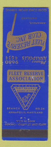 Matchbook Cover - Fleet Reserve Club Annapolis MD