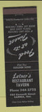 Matchbook Cover - Latner's Restaurant Tavern Sarnia ON Dixie Lee Fried Chicken