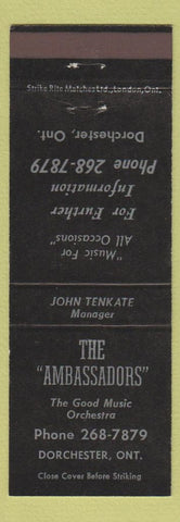 Matchbook Cover - The Ambassadors Dorchester ON Orchestra