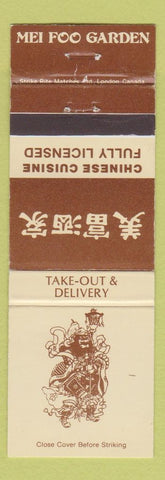 Matchbook Cover - Mei Foo Garden Chinese Food Oakville Burlington ON