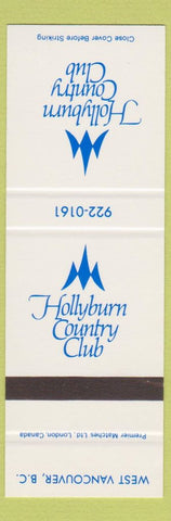 Matchbook Cover - Hollyburn Country Club West Vancouver BC
