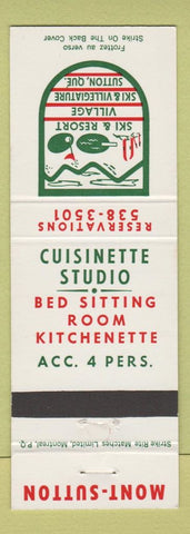 Matchbook Cover - Mont Sutton QC Ski Resort Village