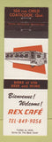 Matchbook Cover - Rex Cafe Coaticook QC