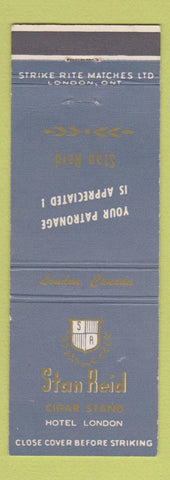Matchbook Cover - Stan Reid Cigar Stand Hotel London ON