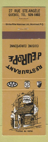 Matchbook Cover - Buffet Dupont ST Hyacinthe QC