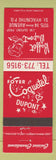 Matchbook Cover - Restaurant D'Europe Quebec QC