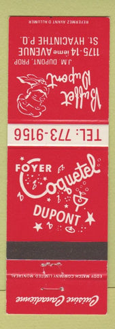 Matchbook Cover - Restaurant D'Europe Quebec QC