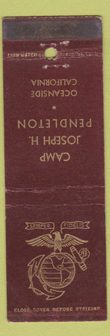 Matchbook Cover - Camp Joseph H Pendleton Oceanside CA Marines