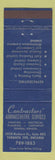 Matchbook Cover - Contractors' Services Painting Repairs Plumbing Toronto ON