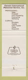 Matchbook Cover - Careers International Temp Service Job Placement Baltimore MD